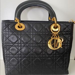 Dior Medium Lady Dior Bag, Black Lambskin